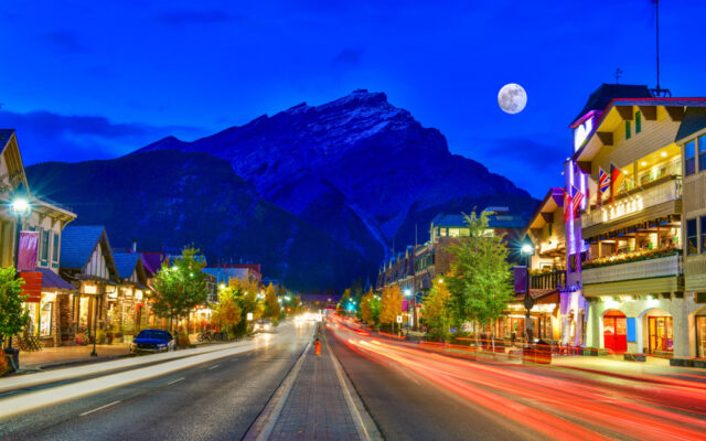 night time scene Banff town