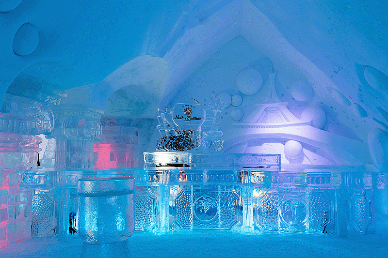 Valcartier Ice Hotel an interesting Photo location near Quebec City during winter